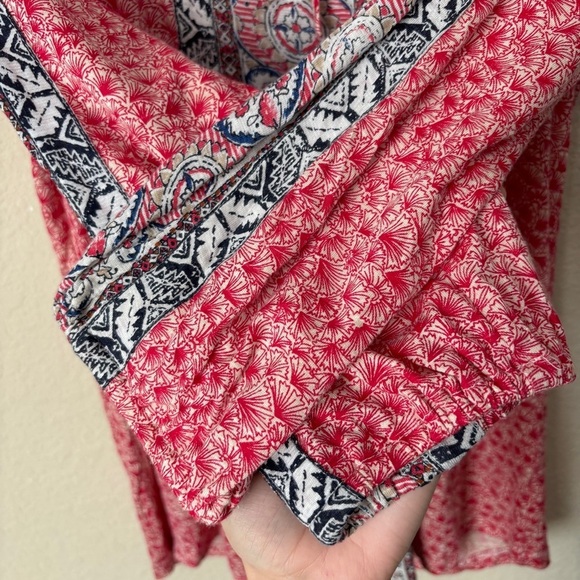 Lucky Brand Boho Print Peasant Top - Picture 7 of 9
